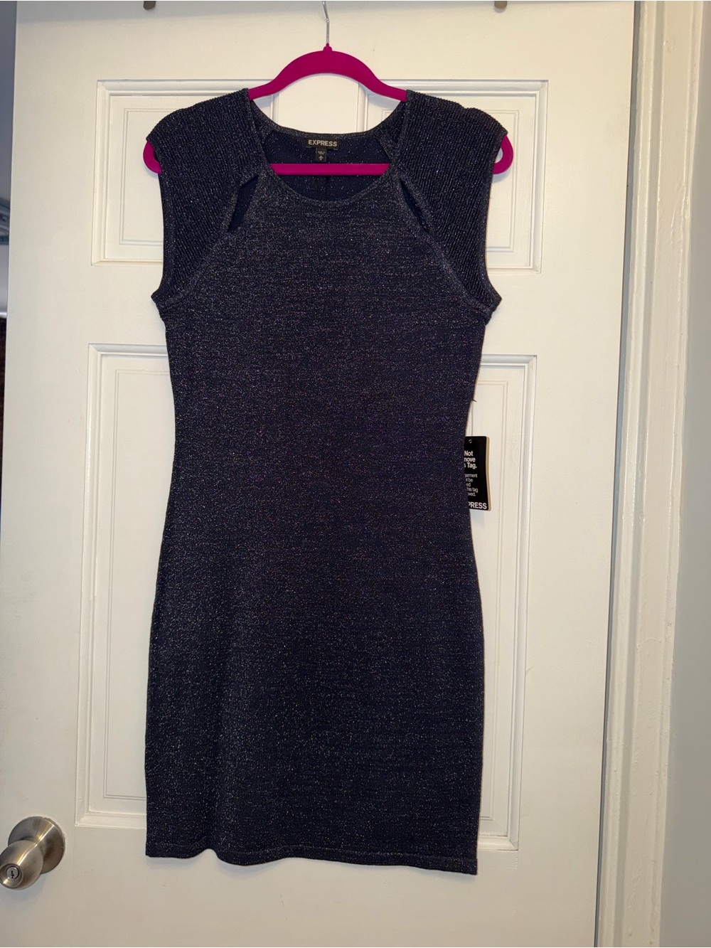 Express Black Metallic Sheen Mini Dress